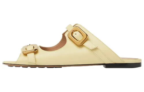 Bottega Veneta Stretch Flat Slide Slippers Women's Yellow