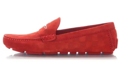 LOUIS VUITTON Shade Top Grain Cow Leather Casual Shoes Women's Red
