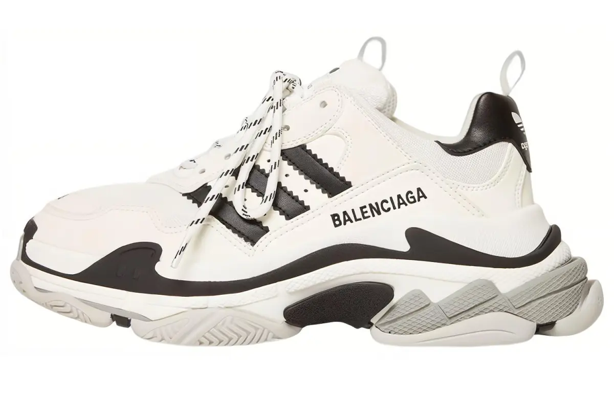 Balenciaga X Adidas Triple S White Black Women's