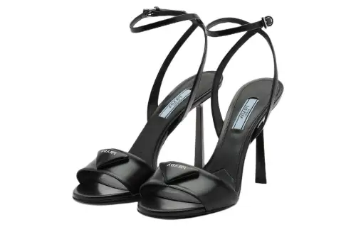 PRADA Leather One Strap Sandals 8.3cm Women's Black