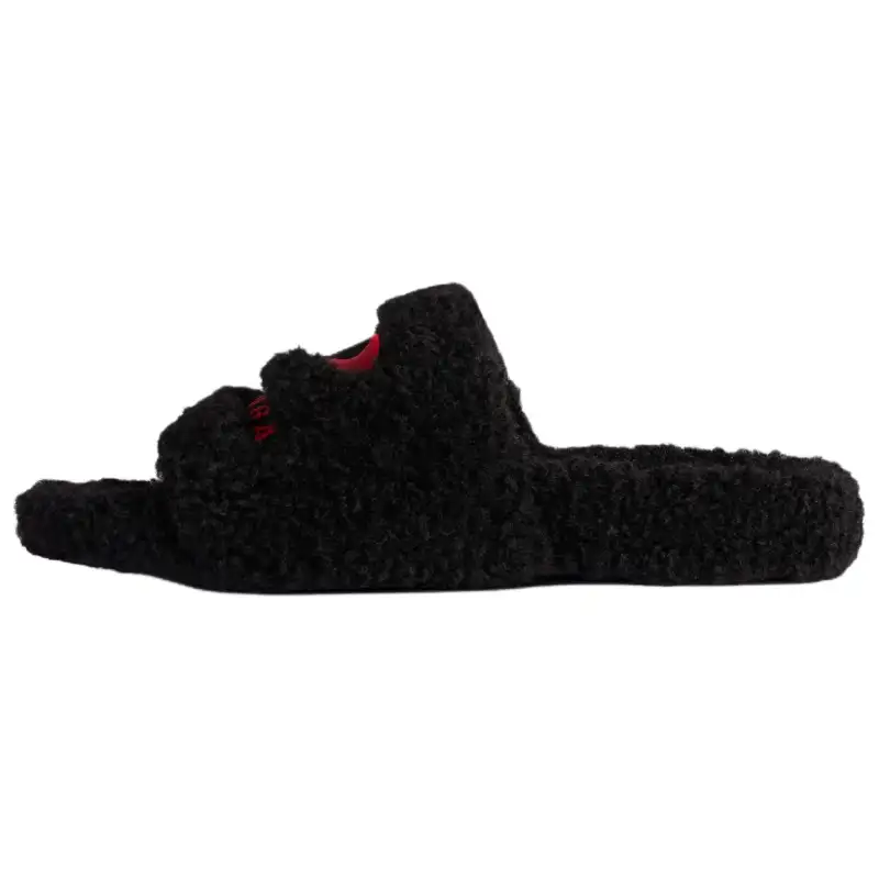 Balenciaga Furry Slide Slippers Men's Black