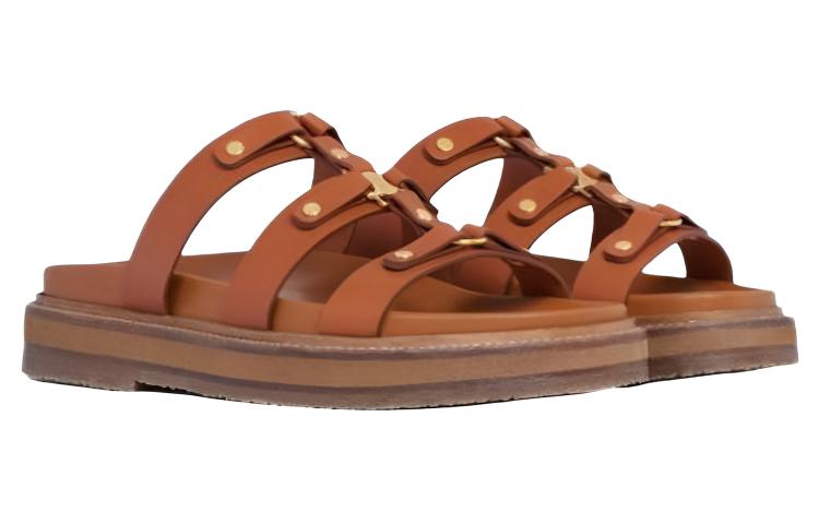 CELINE Slide Slippers Women's Brown
