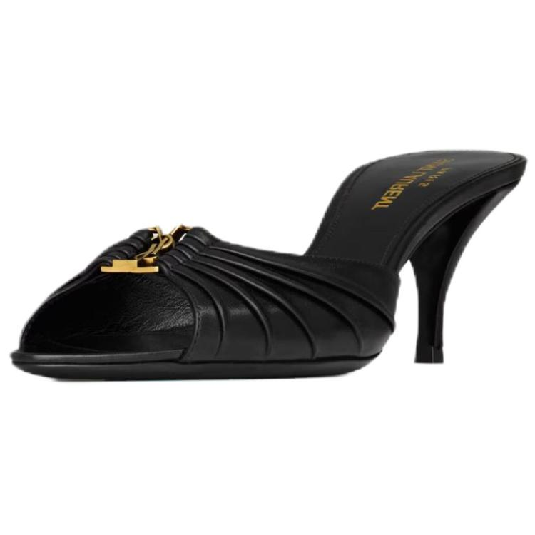 Женские мюли SAINT LAURENT Babylone 6cm (черные) — фото 4