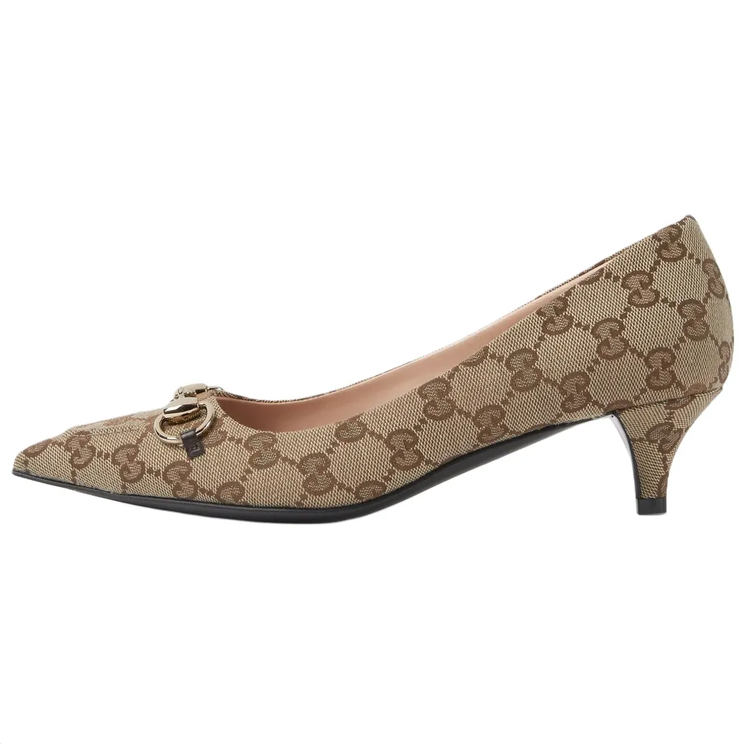 GUCCI Cone Heel High Heels 4.5cm Women's Dark Brown