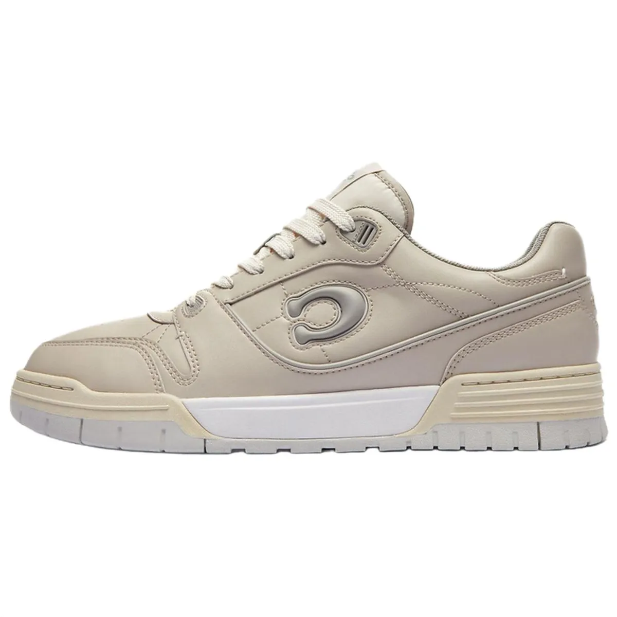 COACH Soho Leather Low top Skateboard Shoes Men's Beige