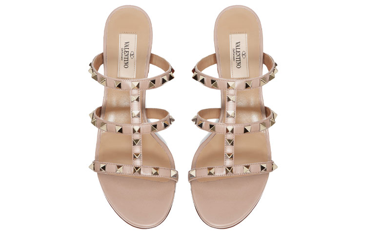Женские сабо Valentino Rockstud Garavani (розовый) — фото 4