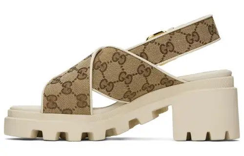 GUCCI One Strap Sandals Women's Beige