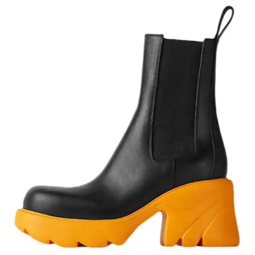 Bottega Veneta Flash Boots Black Tangerine Women's