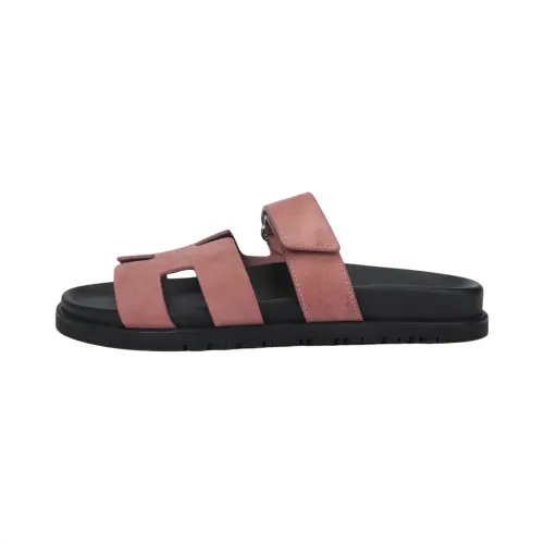 HERMES Chypre Slide Slippers Women's Red