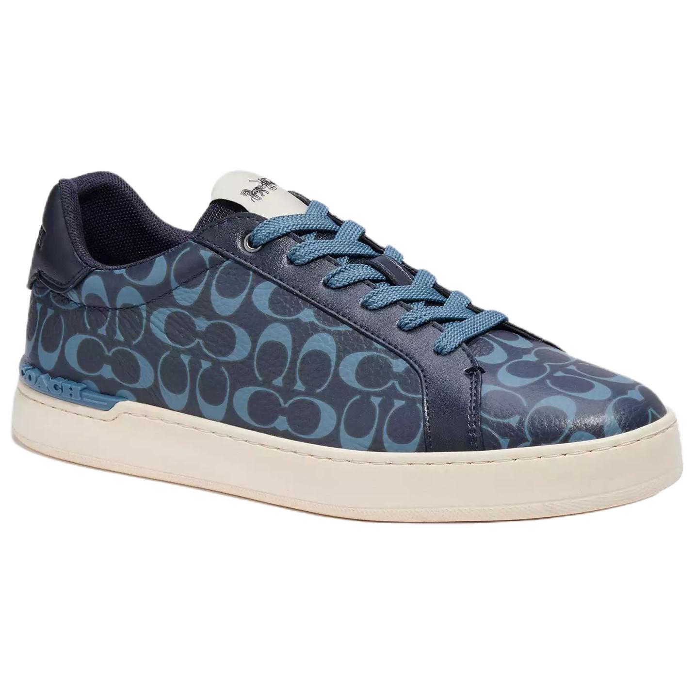 COACH Money Clip Leather Stylish Skateboarding Shoes Men's Blue