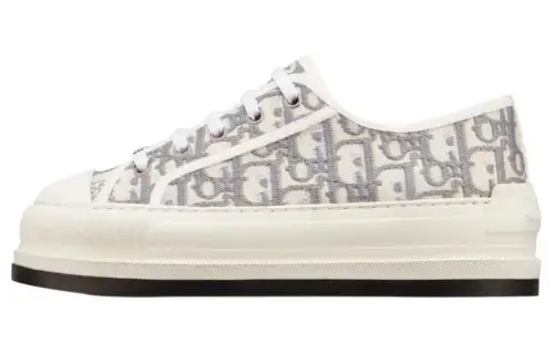 DIOR Walk'n'Dior Platform Shoes Low top Stylish Skateboarding Shoes Women's Gray