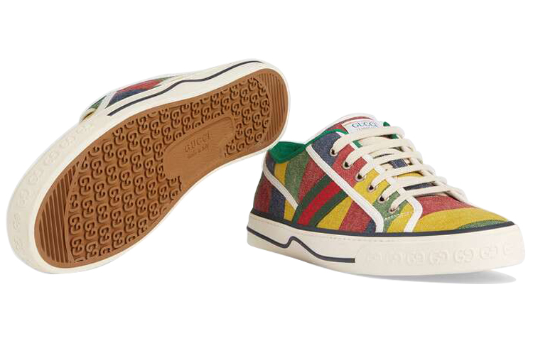 Мужские кеды Gucci Tennis 1977 (красно-зелено-желтый) — фото 6
