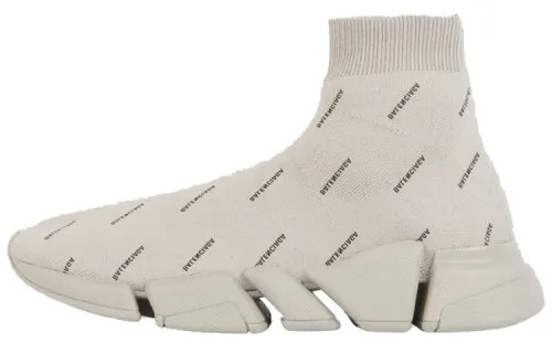 Balenciaga All Over Logo Speed 2.0 Beige