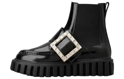 Roger Vivier Leather Short Ankle Boots Women's Black