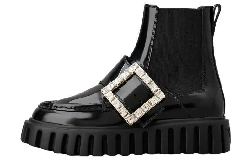 Roger Vivier Leather Short Ankle Boots Women's Black