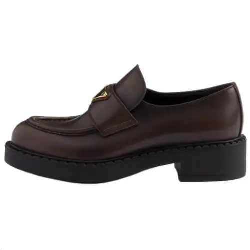 PRADA Chocolate Loafers Women's Brown