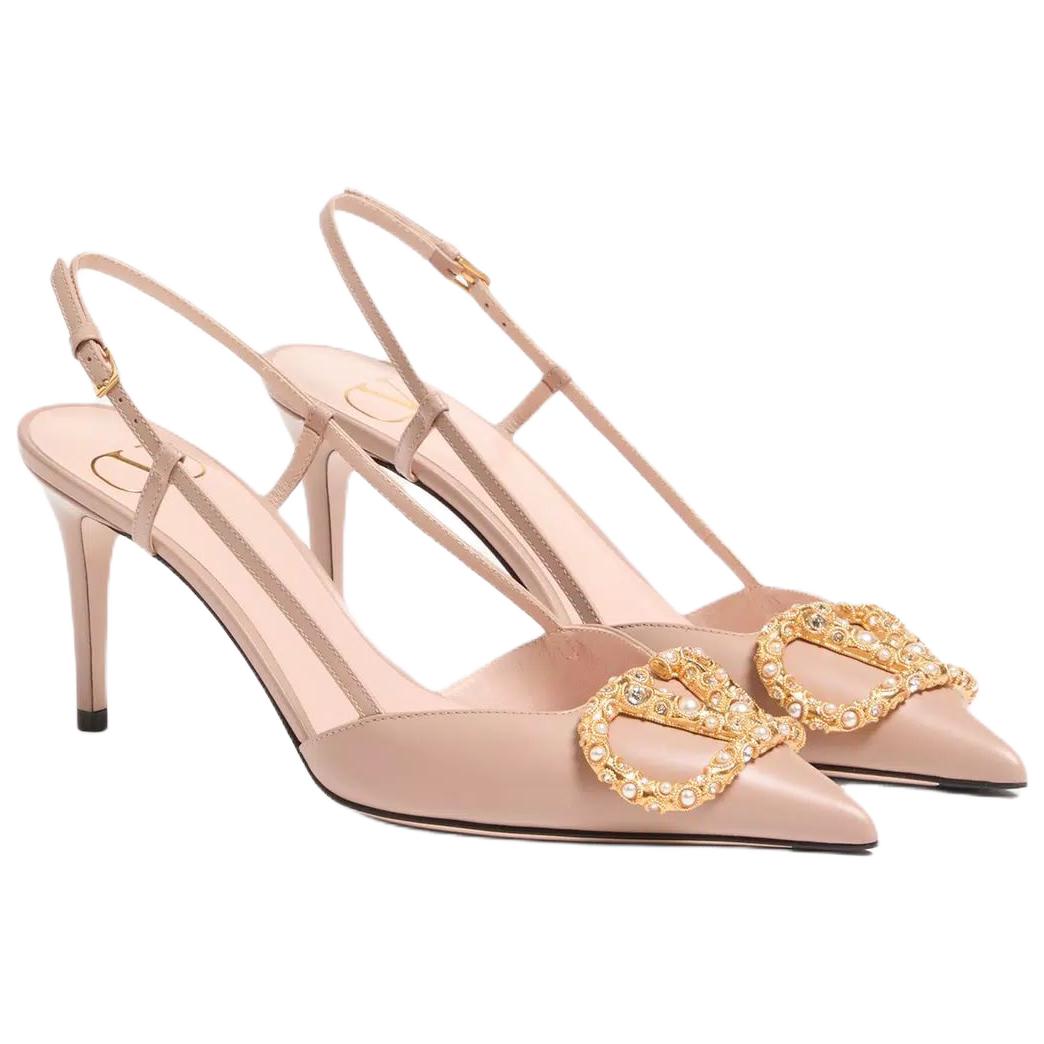 Женские туфли Valentino Garavani Vlogo Signature (розовые) — фото 3