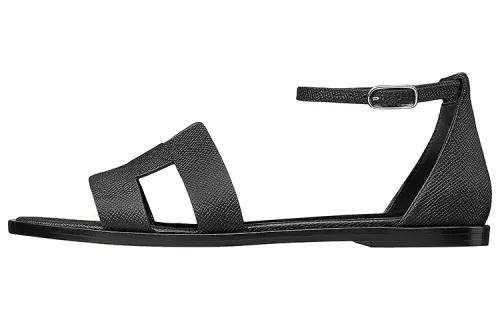 HERMES Santorini One Strap Sandals Women's Black