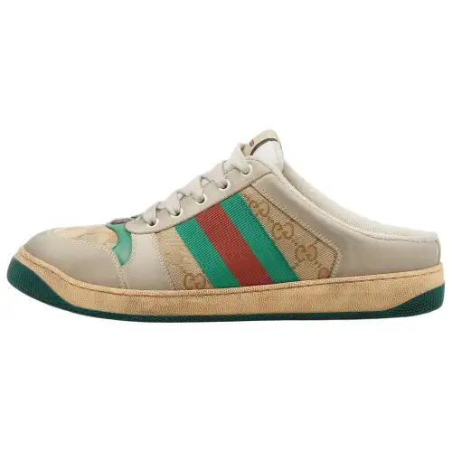 GUCCI Screener Rubber Sole Closed Toe Slippers Men's Beige