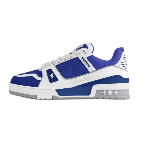 LOUIS VUITTON Trainer Low top Skateboard Shoes Women's Blue White