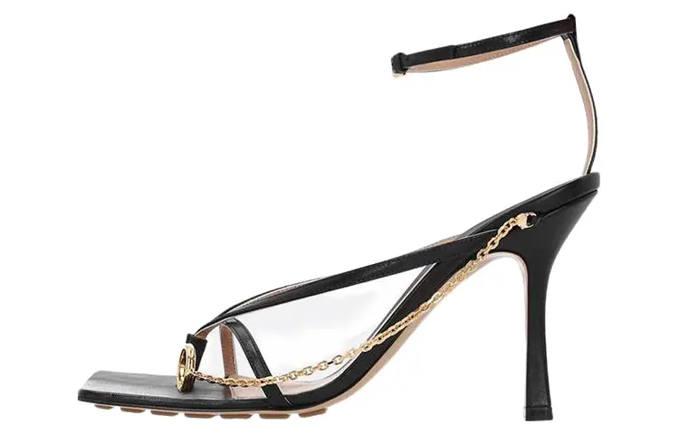 Bottega Veneta Stretch Leather One Strap Sandals 9cm Women's Black