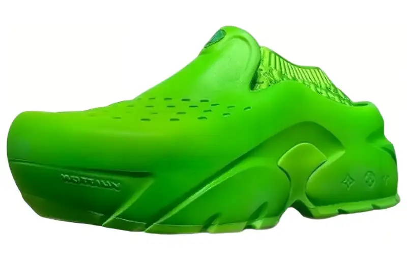 LOUIS VUITTON Shark Closed Toe Slippers Men's Green