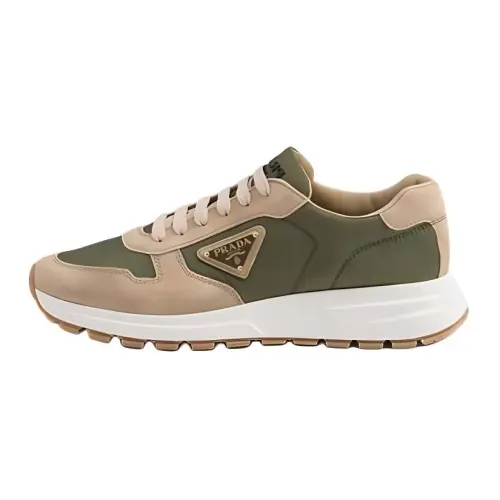 PRADA PRAX 1 Suede Low top Casual Shoes Men's Beige Green