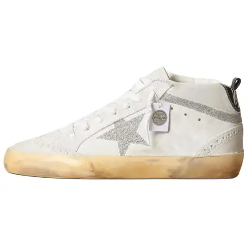 Golden Goose Mid Star Casual Mid top Skateboard Shoes Women's White