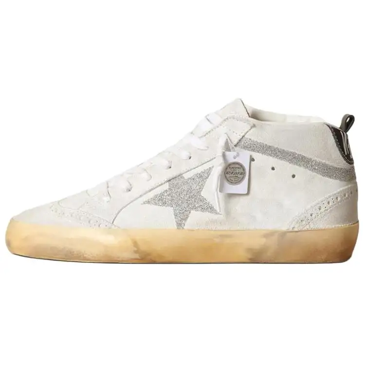 Golden Goose Mid Star Casual Mid top Skateboard Shoes Women's White