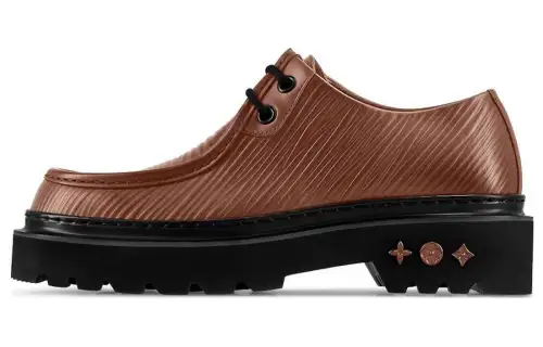LOUIS VUITTON Ranger Leather Casual Shoes Men's Brown