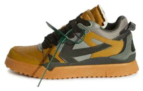 OFF WHITE Sponge Mid Top Sneakers 'Yellow Grey'