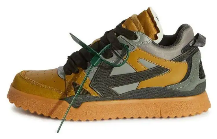 OFF WHITE Sponge Mid Top Sneakers 'Yellow Grey'