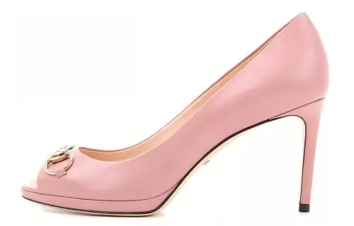 GUCCI Horsebit Slim Heel High Heels Women's Pink