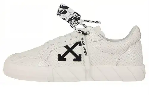 OFF WHITE Low Vulcanized Calf Leather Sneaker 'White Black'
