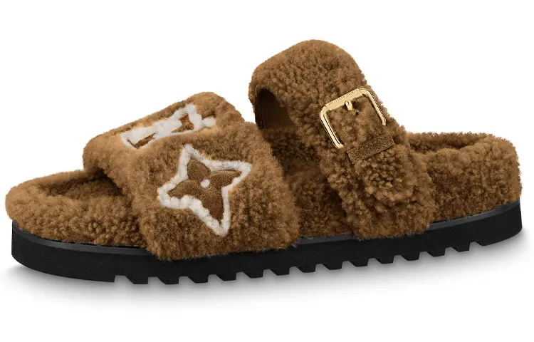 LOUIS VUITTON Paseo Comfort Slide Slippers Women's Brown