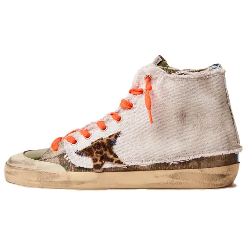 Golden Goose Francy PU Leather Stylish Skateboarding Shoes Women's Camouflage