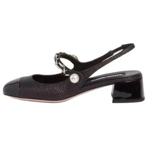 MIU MIU Block Heel High Heels Women's Black