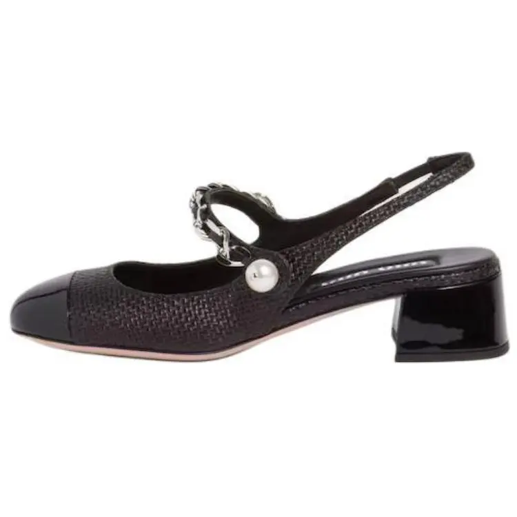 MIU MIU Block Heel High Heels Women's Black