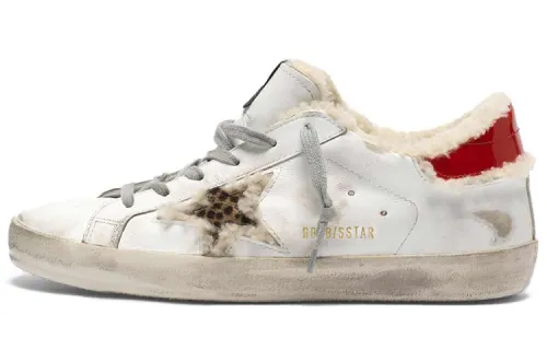 Golden Goose Super Star Cow Leather Low top Skateboard Shoes Women's White