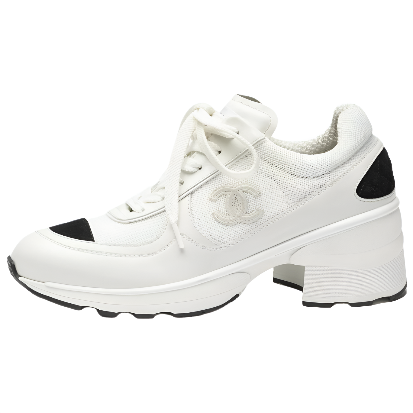 Женские кроссовки Chanel CHANEL 25K 4cm (бело-черные)