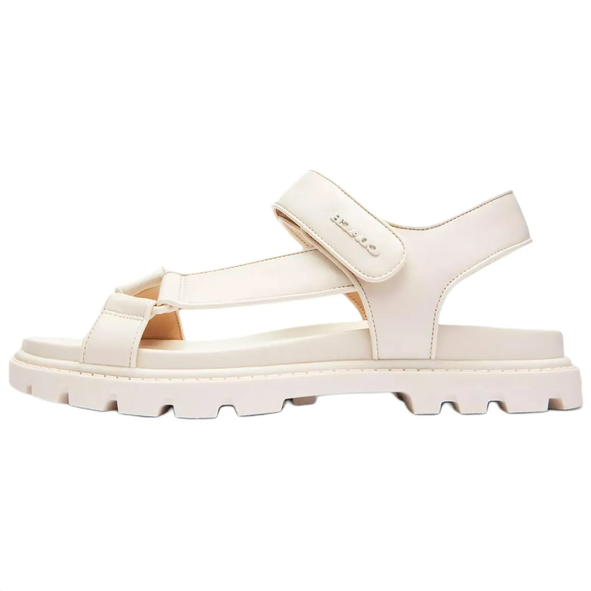 COACH Sport Leather One Strap Sandals Women's Chalk White