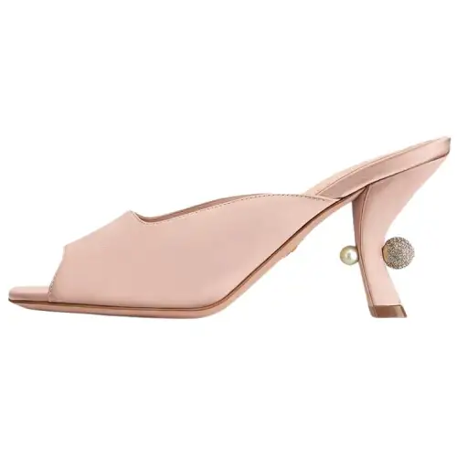 DIOR Tribales Slide Slippers 8cm Women's Nude Pink