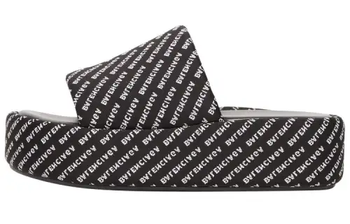Balenciaga Women's Rise Platform Slide 'Allover Print - Black White'