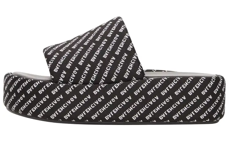 Balenciaga Women's Rise Platform Slide 'Allover Print - Black White'