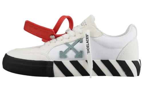 OFF WHITE Leather Stylish Skateboarding Shoes Men's Gray White