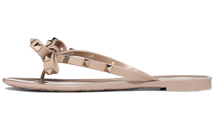Valentino Valentino, fashionable flip flops, fuchsia slippers, with spikes