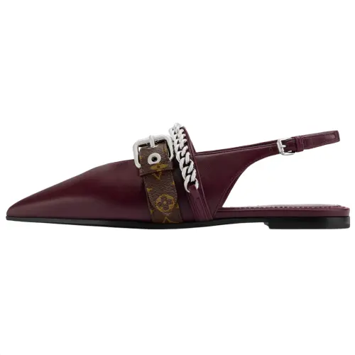 LOUIS VUITTON Vibe Sheepskin Casual Shoes Women's Bordeaux Red