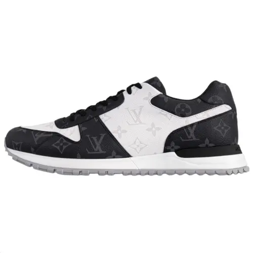 LOUIS VUITTON Run Away Leather Low top Casual Shoes Men's Gray White