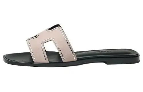 HERMES Oran Slide Slippers Women's Pink