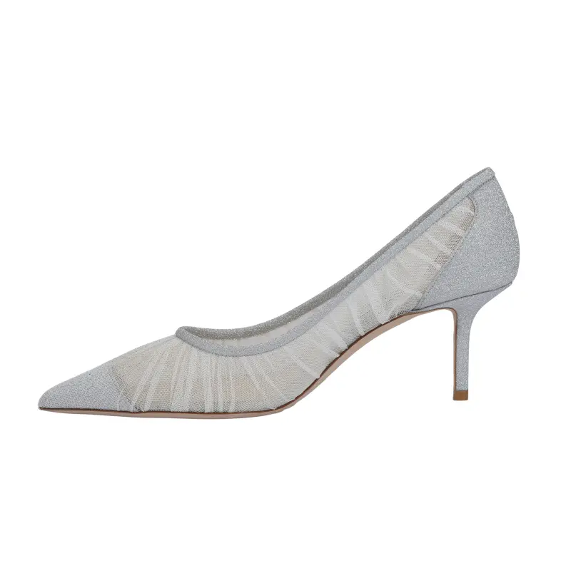 Jimmy Choo LOVE Slim Heel High Heels 6.5cm Women's Silver